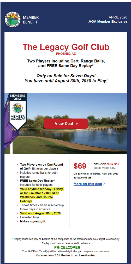 The Legacy Golf Club Promotion